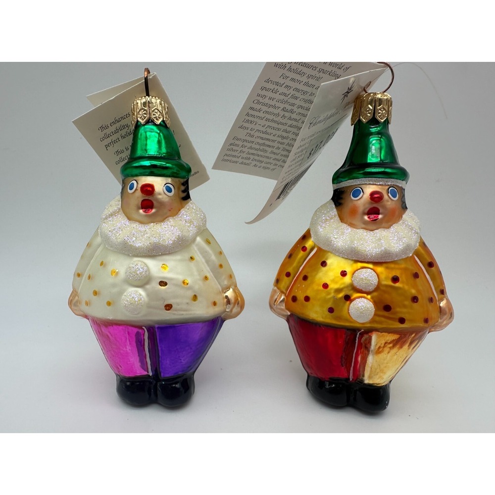 Set of 2- 1998 Christopher Radko Pudge 3.5" ornament 98-255-0